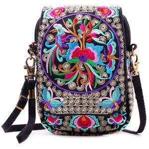 Embroidered Cute Small Crossbody Bag Cell Phone Purse Mini Handbags :]